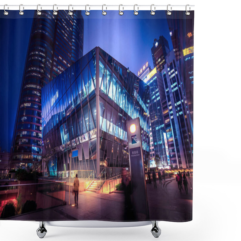 Personality  Aug 10, 2017 -  Hong Kong : View Of Street With Crowd Of People At Night  Shower Curtains