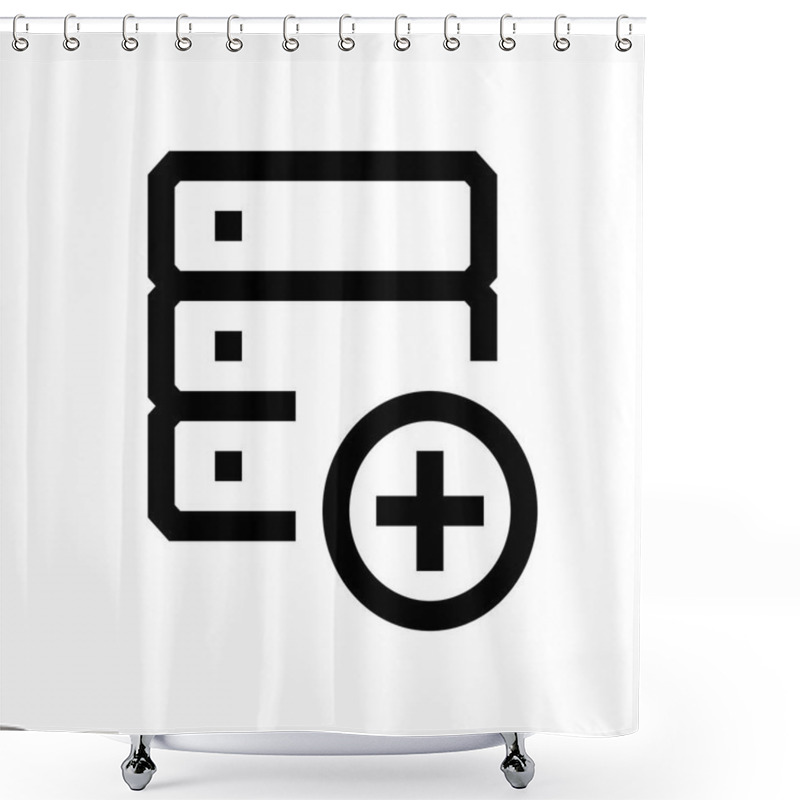 Personality  Database Mini Line Icon Shower Curtains