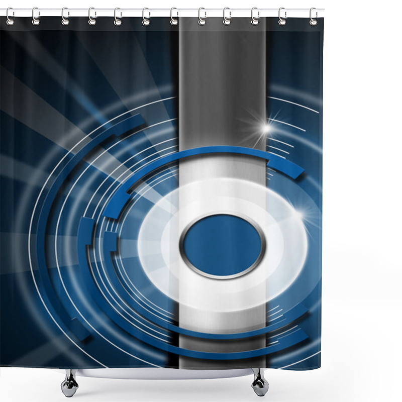 Personality  Blue And Metal Abstract Background Shower Curtains