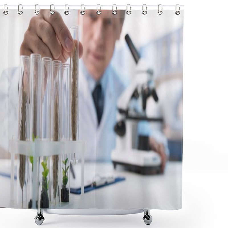 Personality  Chemist Working With Test Tubes Shower Curtains