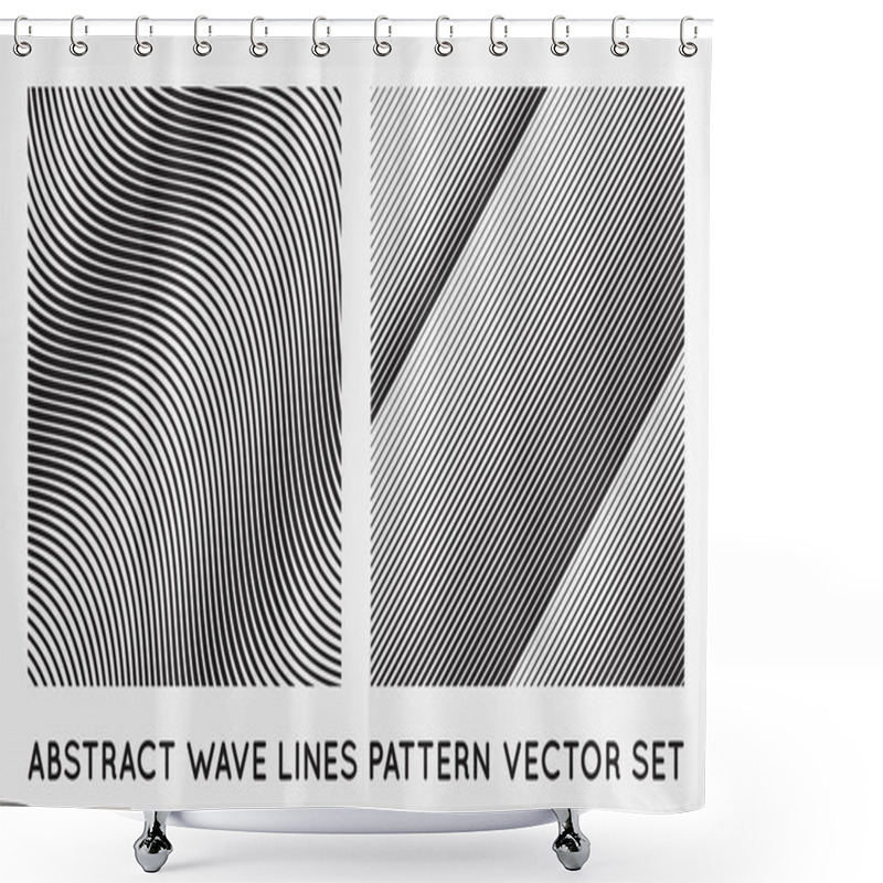 Personality  Set Of Zigzag Lines Pattern Shower Curtains