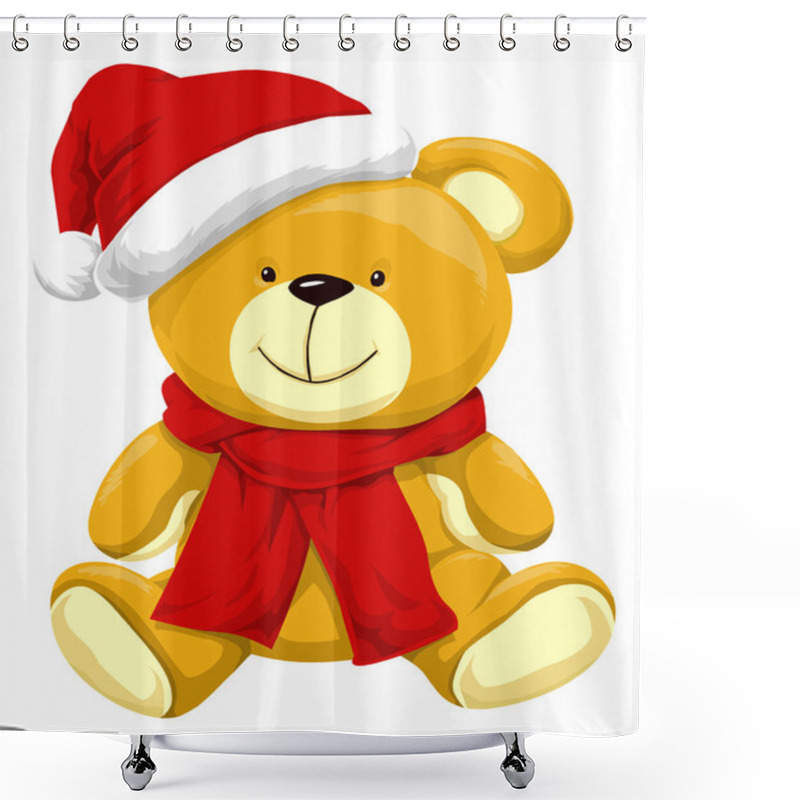 Personality  Christmas Teddy Bear, Illustration Shower Curtains