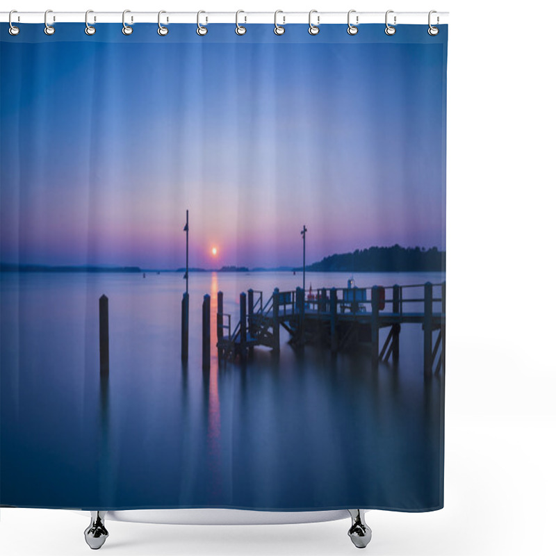 Personality  Sunset Over Boats In Poole Harbour  Shower Curtains