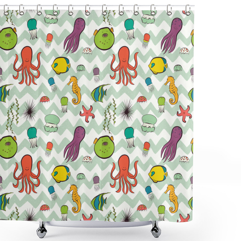 Personality  Sea Pattern. Shower Curtains