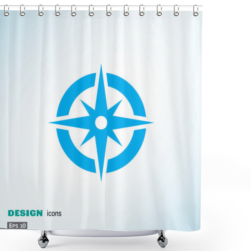 Personality  Compass Web Icon With Wind Rose Shower Curtains