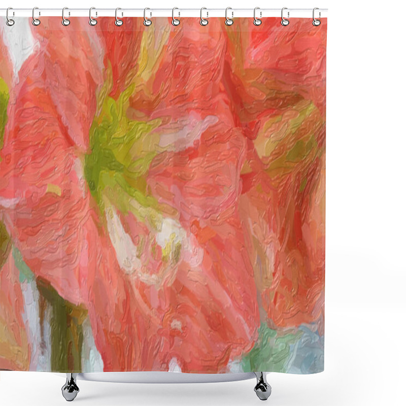 Personality  Beautiful Oil Painted Dutch Flowers Blooming In Spring Field Shower Curtains