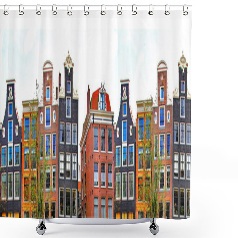 Personality  Amsterdam . Traditional Houses Border Shower Curtains