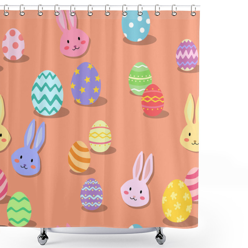 Personality  Rabbit And Easter Egg Pattern Shower Curtains