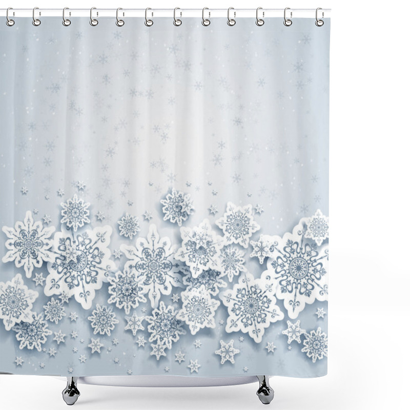 Personality  Abstract Background With Snowflakes Shower Curtains