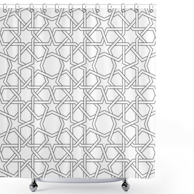 Personality  Geometric Islamic Seamless Pattern Shower Curtains