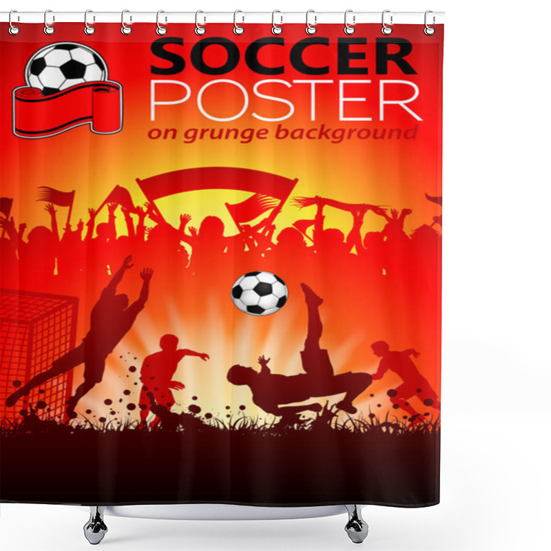 Personality  Soccer Poster Shower Curtains