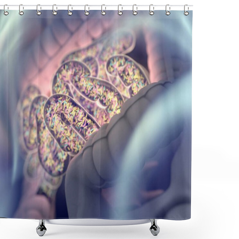 Personality  Gut Bacterias Microbiome Shower Curtains