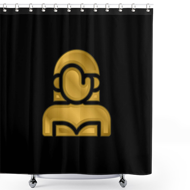 Personality  Actress Gold Plated Metalic Icon Or Logo Vector Shower Curtains