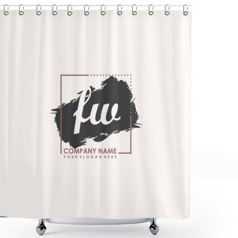 Personality  Letter FW Elegan Handwriting Vector Illustration Shower Curtains