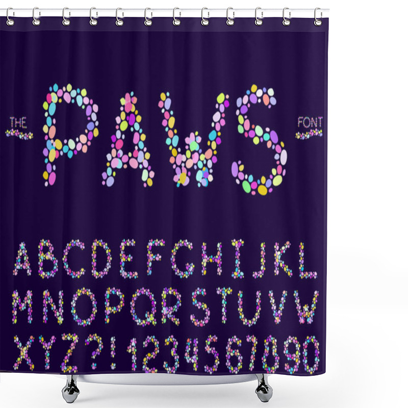 Personality  Set Of Vector Abstract Font And Alphabet Shower Curtains