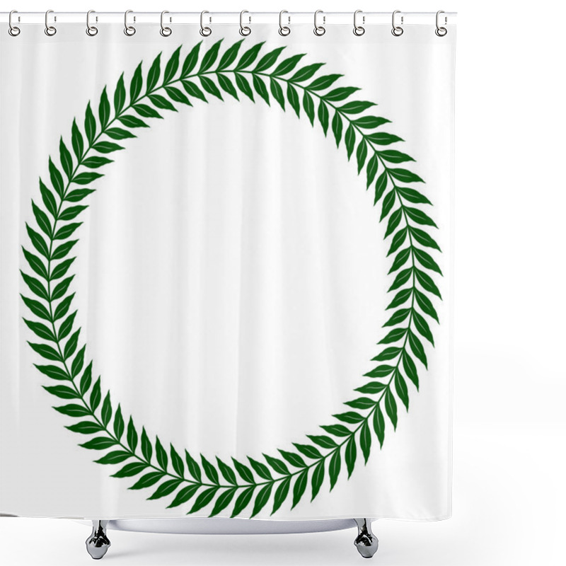 Personality  Green Laurel Wreaths - Vector Illustration Shower Curtains