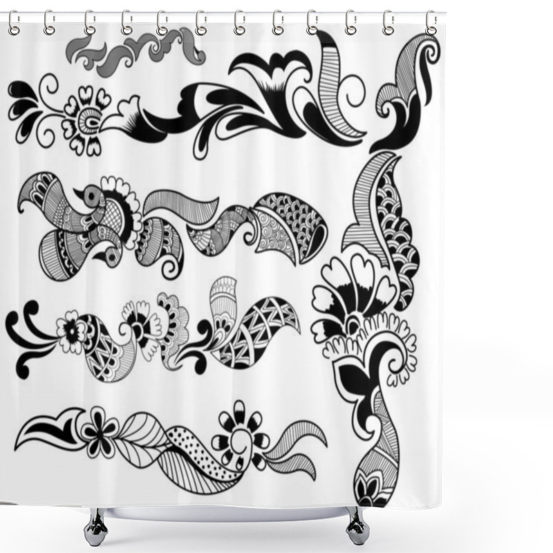 Personality  Beautiful Flourish Heena Design Shower Curtains