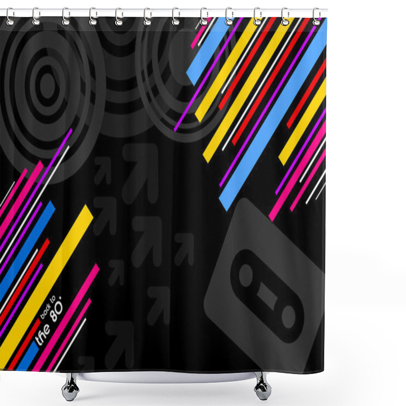 Personality  80s Pop Music Background Shower Curtains