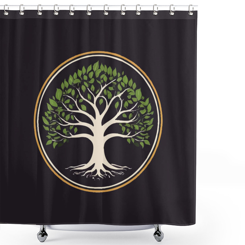 Personality  Abstract Tree Illustration Art Design For Social Media Template Backgrounds. Shower Curtains