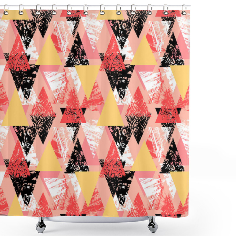 Personality  Hand Painted Bold Pattern With Triangles Shower Curtains