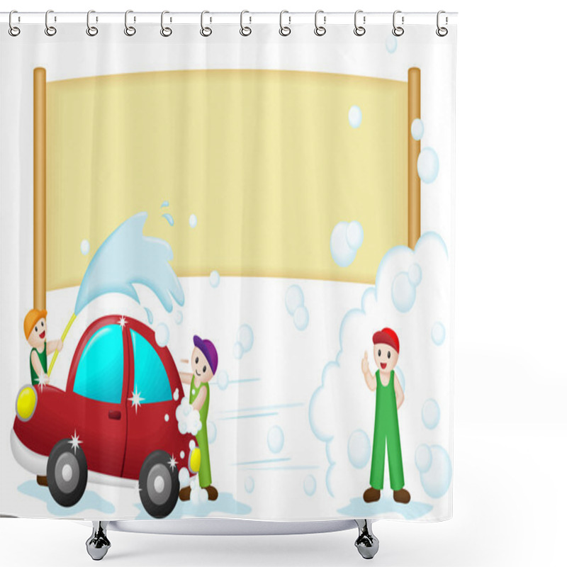 Personality  Car Wash Banner Shower Curtains