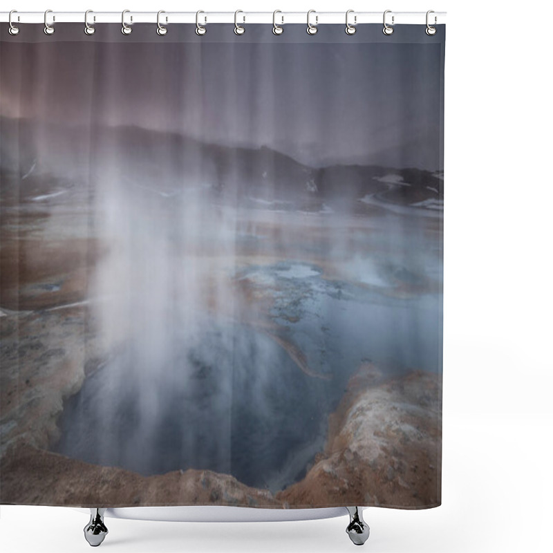 Personality  Hverir Geothermal Area In Myvatn Iceland Shower Curtains