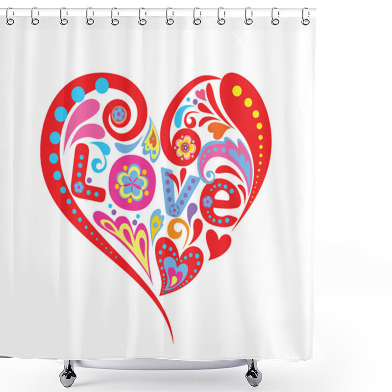 Personality  Abstract Heart Shower Curtains