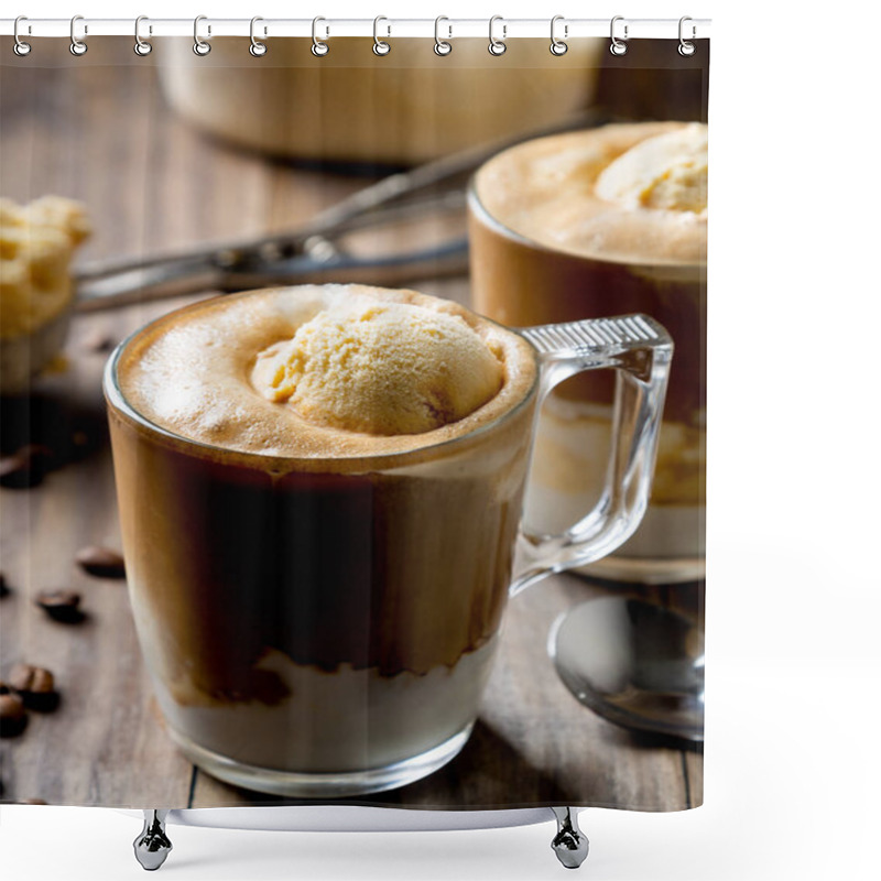 Personality  Affogato, Coffee With Vanilla Ice Cream Shower Curtains