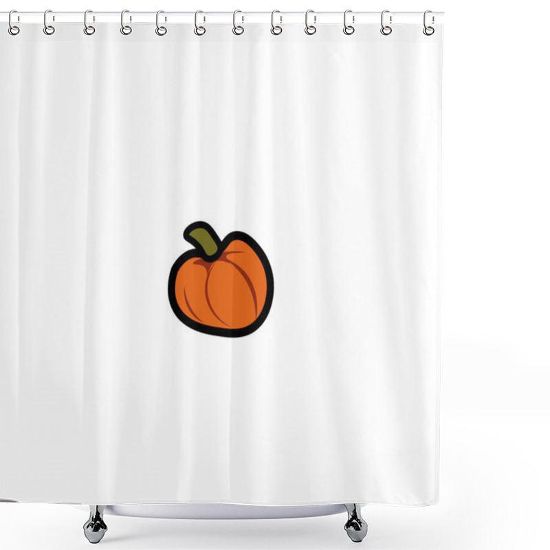 Personality  Icon Depicting A Cartoon Pumpkin. Vector Illustration Shower Curtains