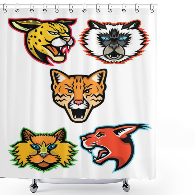 Personality  Wild And Domestic Cats Collection Series Shower Curtains