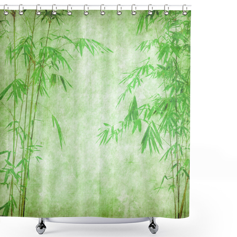 Personality  Design Of Chinese Bamboo Trees With Texture Of Handmade Paper Shower Curtains