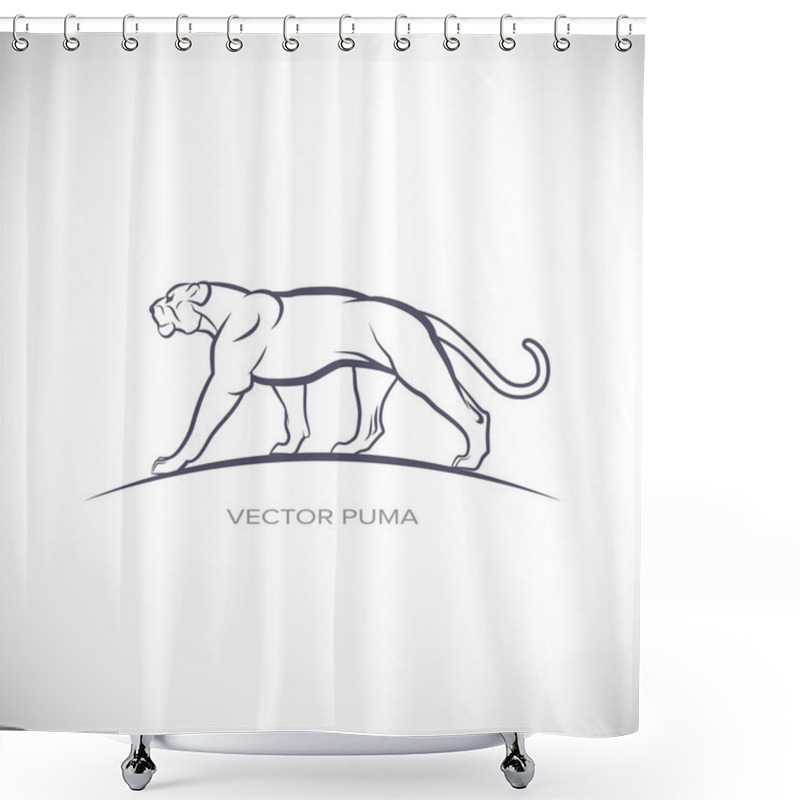 Personality  Label With A Picture Of Cougar Shower Curtains