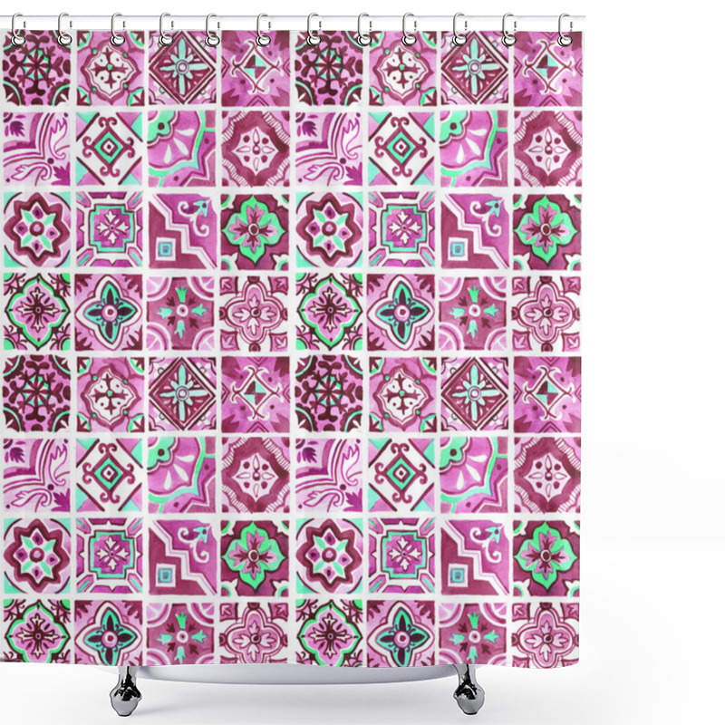 Personality  Mediterranean Ceramics Pattern Shower Curtains