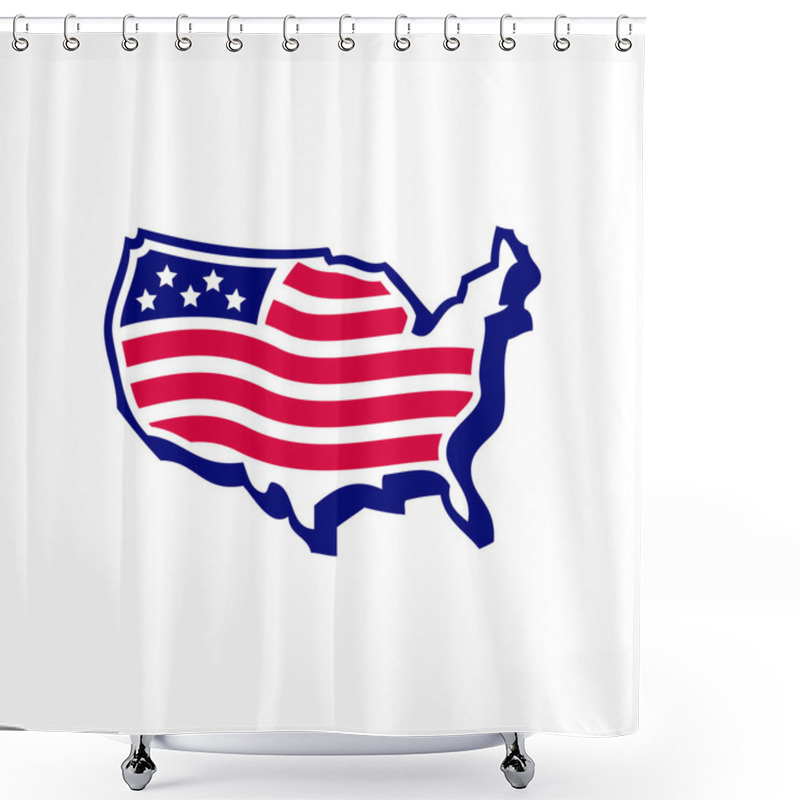 Personality  American Flag On A Map Of The USA Shower Curtains