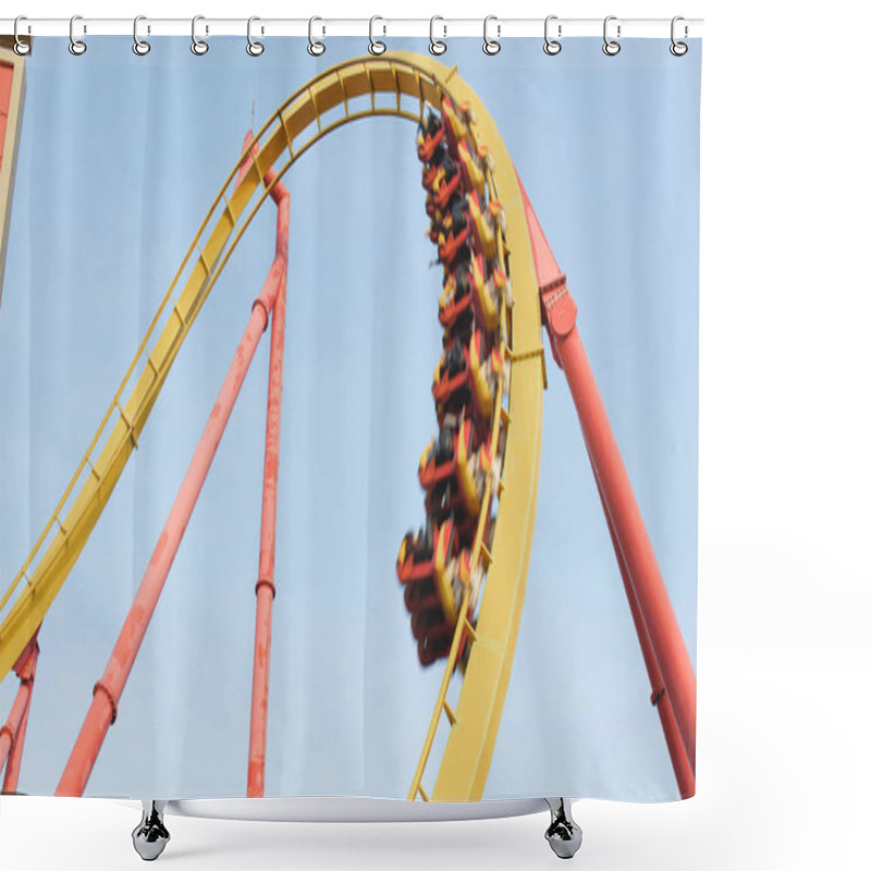 Personality  Ocean Park, Hong Kong - 09 December 2017: Roller Coaster In Amusement Park At Hong Kong  Shower Curtains