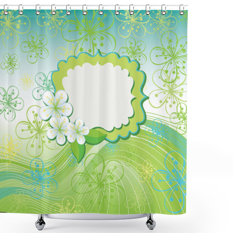 Personality  Spring Flowers Background. Design Template Shower Curtains