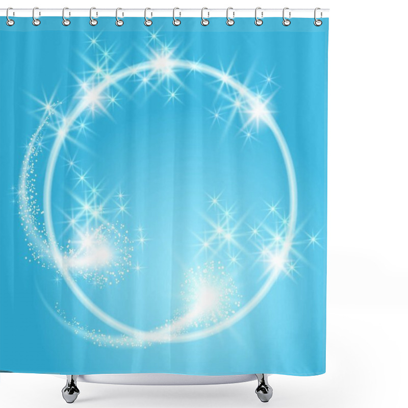 Personality  Glowing Background With Stars And Salute Shower Curtains