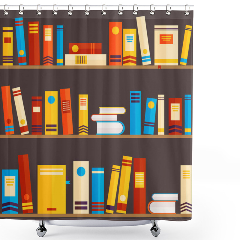 Personality  Seamless Pattern With Books Shower Curtains