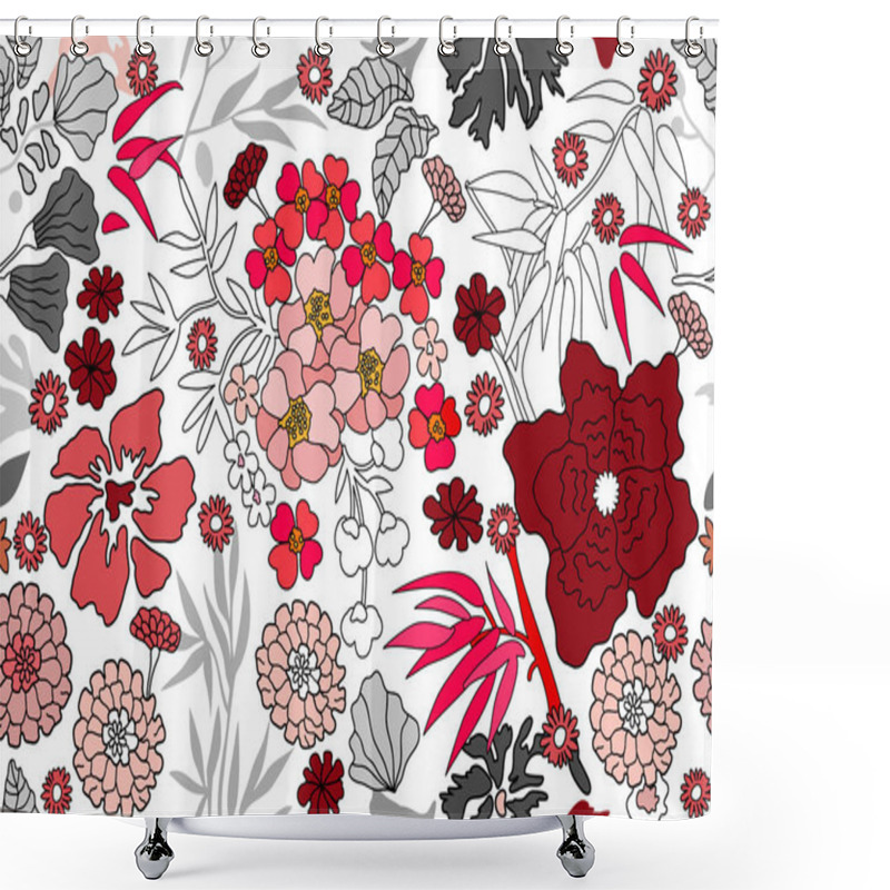 Personality  Japanese Style Botanical Print.  Shower Curtains