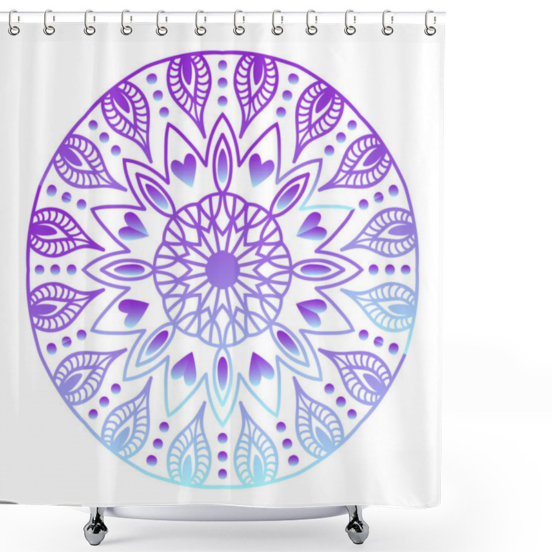 Personality  Mehendy Mandala Flower Vector Illustration Shower Curtains