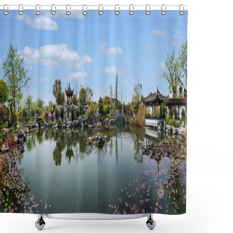 Personality  Suzhou Luzhi Ancient Town Jiangnan Cultural Park Shower Curtains