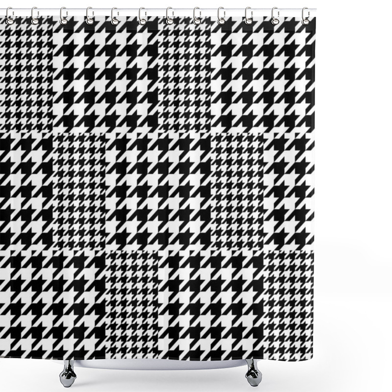 Personality  Asymmetric Hounds Tooth Print. Shower Curtains