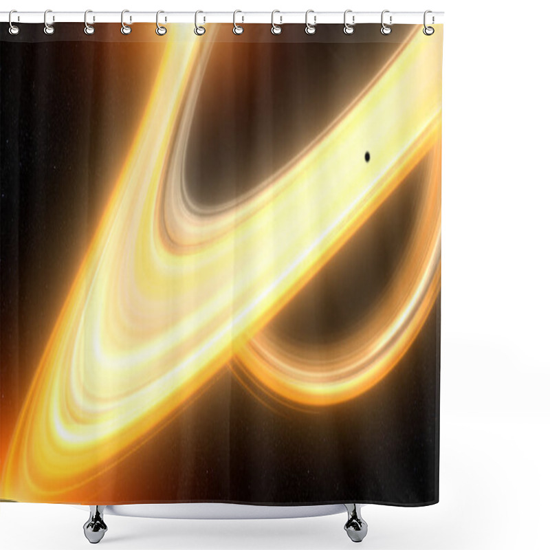 Personality  A Swirling Vortex Of Intense Gravitational Forces Create Visual Distortions As Light Bends And Stretches Around The Event Horizon Create By The Mysterious And Awe-inspiring Power Of Black Holes Shower Curtains