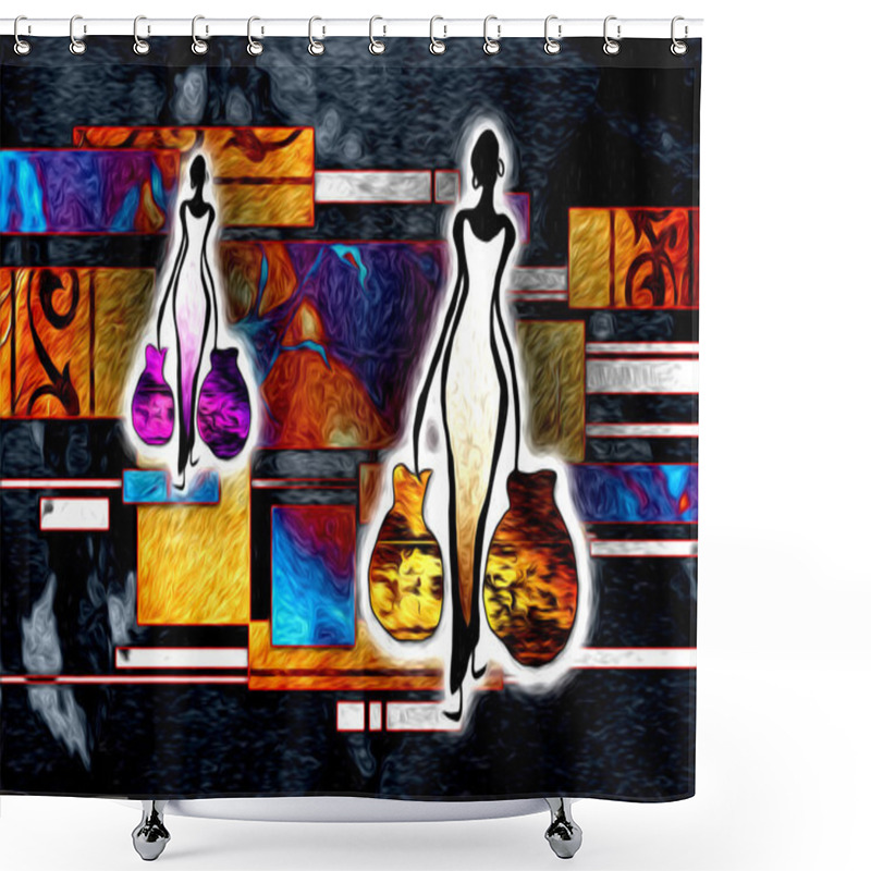 Personality  African Motive Art Shower Curtains