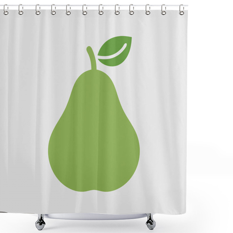 Personality  Monochromatic Pear Illustration - Minimalist Fruit Art, Black And White Pear Design, Botanical Artwork, Simple Fruit Drawing Shower Curtains