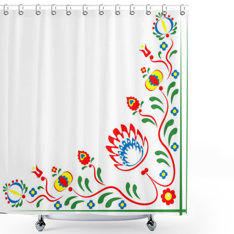 Personality  Folklore Motifs Of Flowers. Folklore Czech Motifs. Folklore Slovakia Flowers. Folklore Poland Motifs.  Shower Curtains