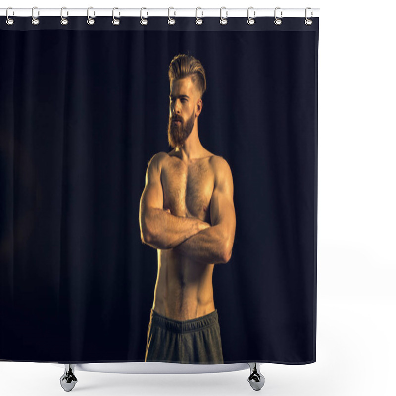 Personality  Bearded Handsome Man  Shower Curtains