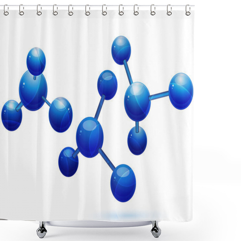 Personality  Blue Molecule Background Shower Curtains