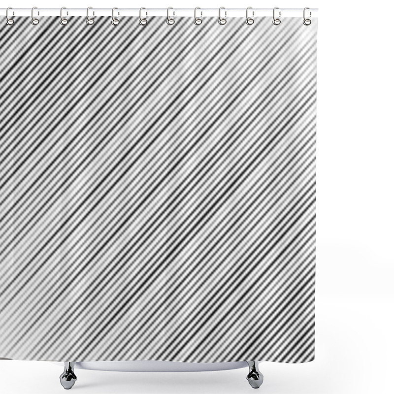 Personality  Dynamic Diagonal, Oblique, Slanted Lines, Stripes Geometric Patt Shower Curtains