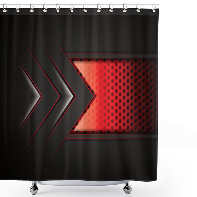 Personality  Abstract Background.Red Banner Shower Curtains